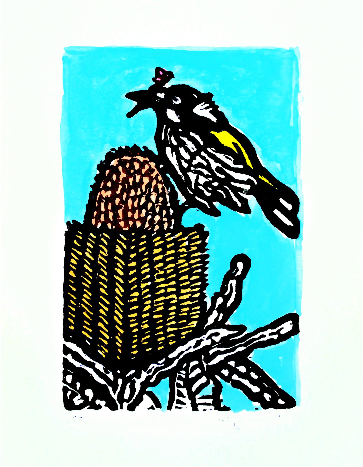 Blue sky Honey Eater