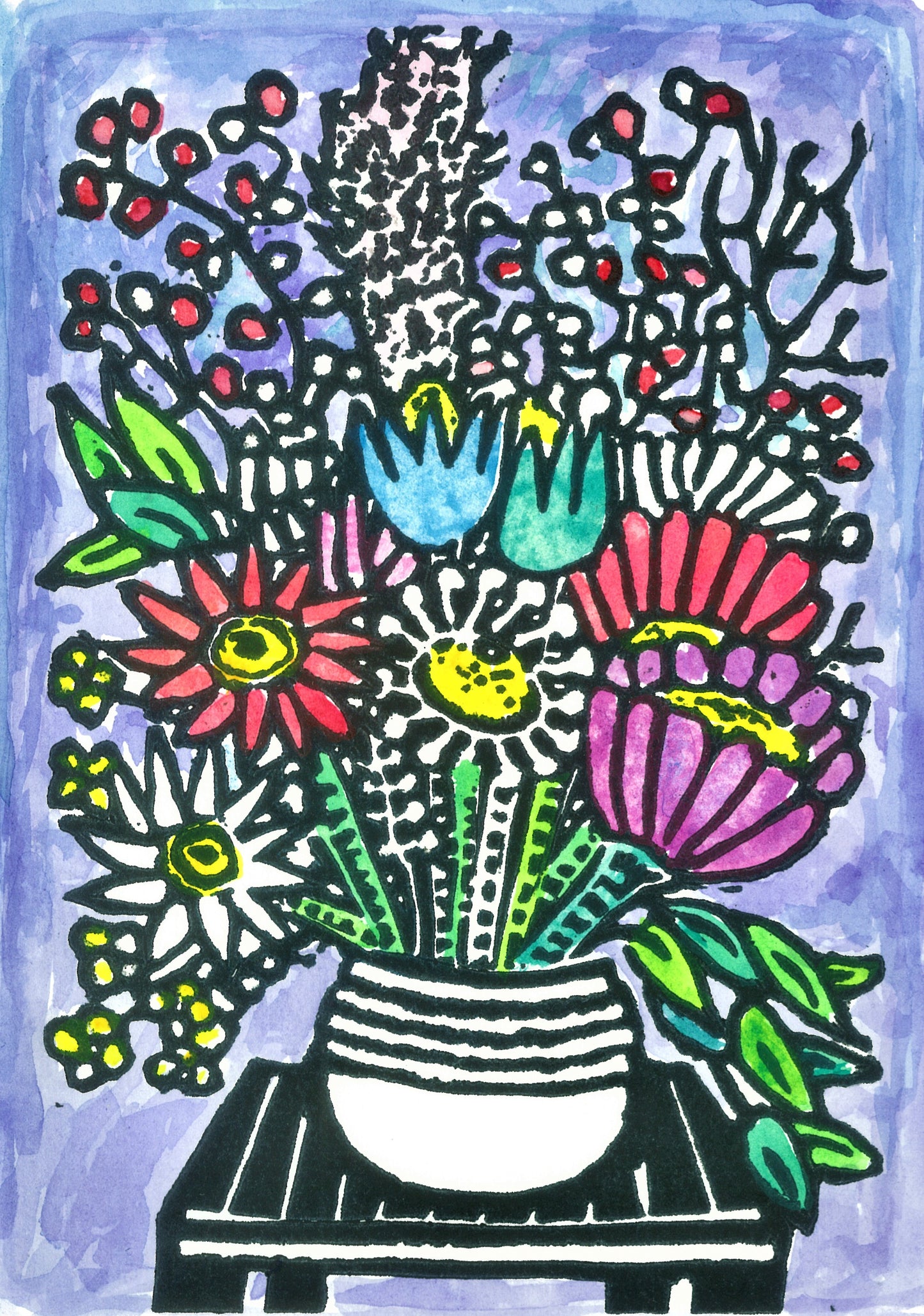 Vase on table