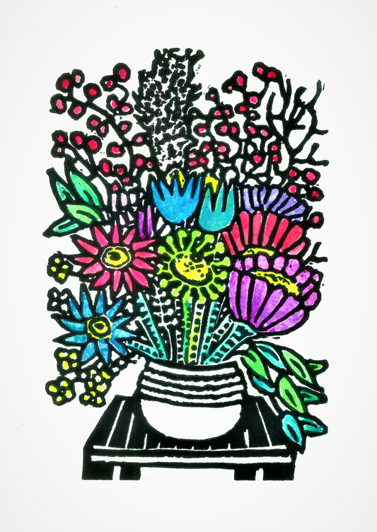 Flowers and vase